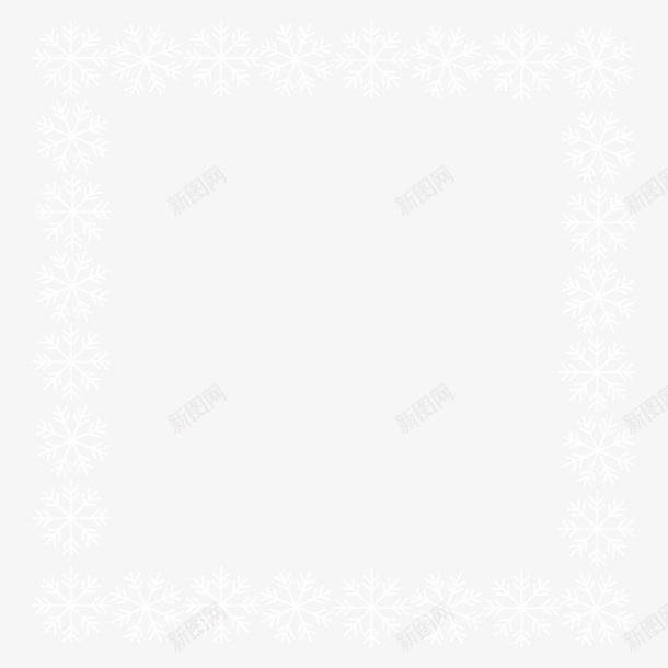 雪花边框png免抠素材_新图网 https://ixintu.com 白色 纹理 装饰 边框