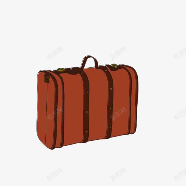 复古行李箱png免抠素材_新图网 https://ixintu.com 复古 旅行 箱子 红棕色 行李