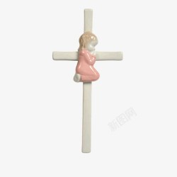 十字架陶瓷女孩素材