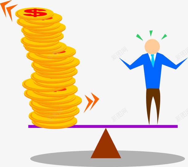 扁平化金钱平衡png免抠素材_新图网 https://ixintu.com 扁平化 理财 金钱平衡