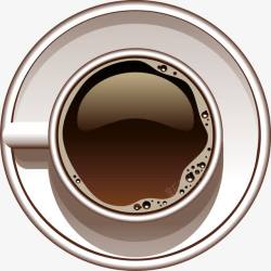 手绘褐色咖啡盘子杯子素材