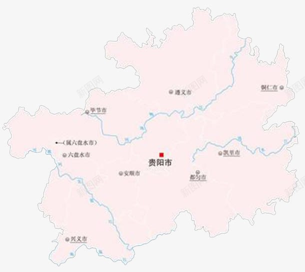 粉色贵州地图png免抠素材_新图网 https://ixintu.com 坐标 粉色 贵州地图