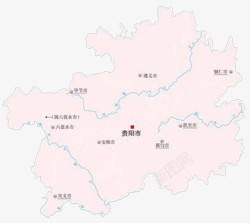 粉色贵州地图素材