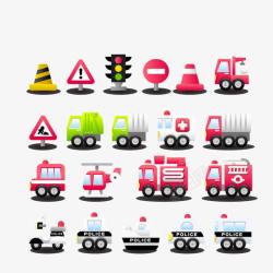 交通道具救援车交通图标高清图片