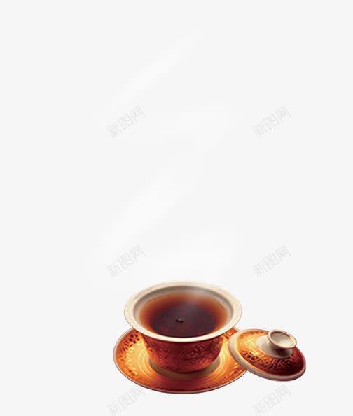 茶psd免抠素材_新图网 https://ixintu.com 白气 茶 茶杯
