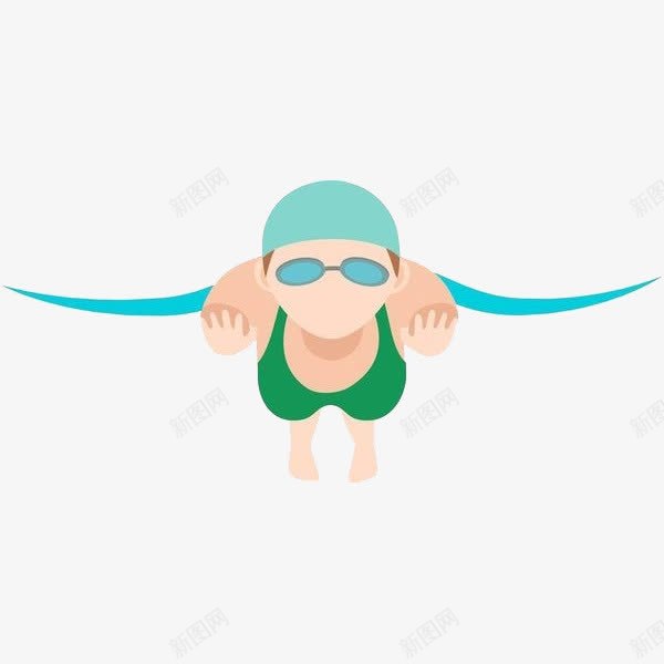 游泳教练png免抠素材_新图网 https://ixintu.com 卡通 可爱的 帅气的 游泳 游泳人 简笔 绿色的