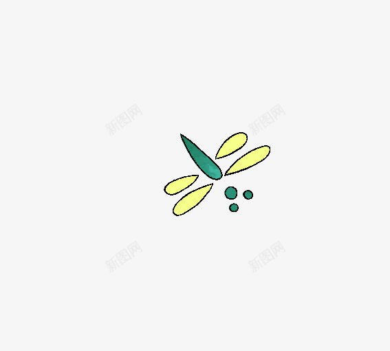 小蜻蜓png免抠素材_新图网 https://ixintu.com 创意卡通小动物 动物 卡通动物 卡通小蜻蜓 绿色 黄色