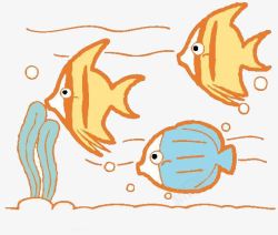 鱼水族卡通水生物素材