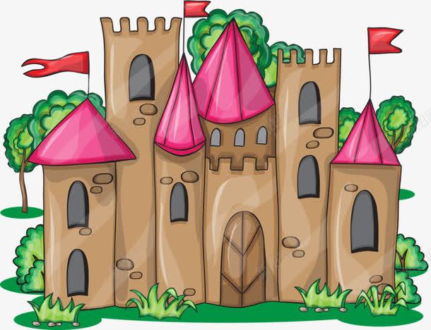 魔幻城堡png免抠素材_新图网 https://ixintu.com 卡通 城堡 建筑 绿树成荫的城堡