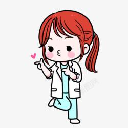 卡通可爱女孩医护人员装饰图案素材