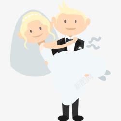 新婚夫妇的浪漫婚礼图标高清图片
