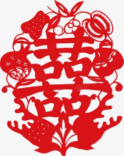 中国传统红色喜字素材