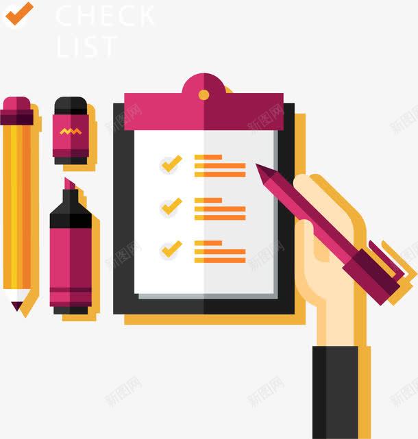 记号笔计划表矢量图eps免抠素材_新图网 https://ixintu.com 列表 工作计划 清单 矢量素材 粉色记号笔 矢量图