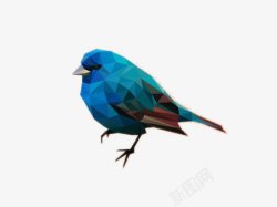 蓝色鸟不规则图形素材