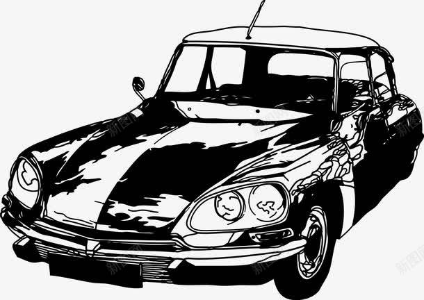 黑色创意手绘汽车轿车png免抠素材_新图网 https://ixintu.com 创意 手绘 汽车 轿车 黑色