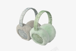 冬季防冻淡绿色耳罩高清图片