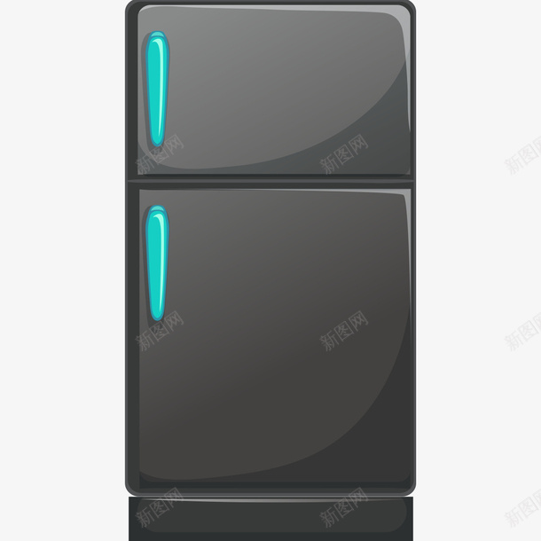 黑色冰箱图标png_新图网 https://ixintu.com 储藏 冰箱 制冷 卡通图 图标 插图 黑色冰箱