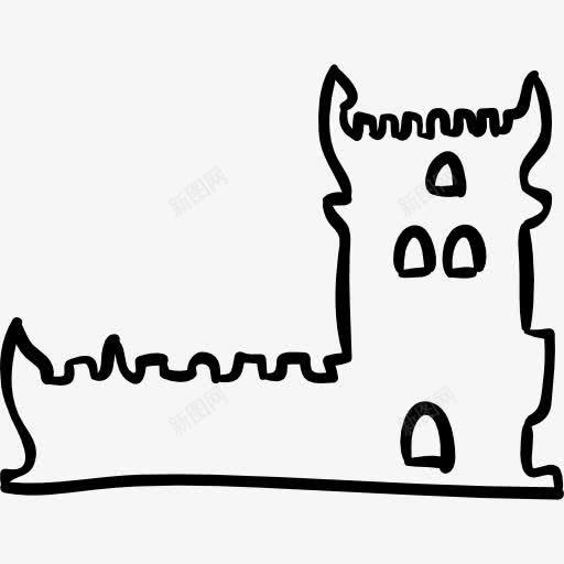 城堡的古董概述手绘建筑图标png_新图网 https://ixintu.com 古董 城堡 建筑 手绘 旅行 概述 老建筑