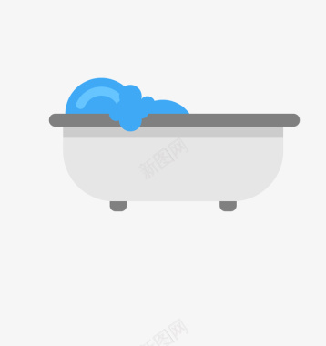 浴缸清洁护理图标图标