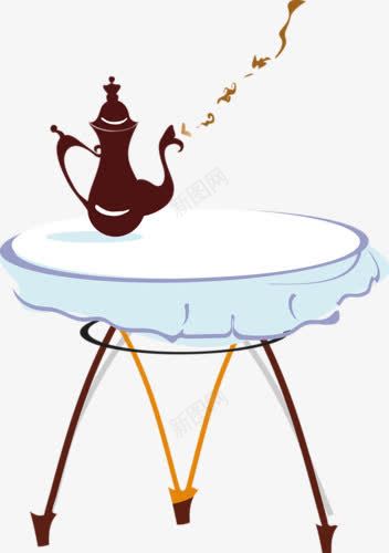 卡通绘画餐桌咖啡壶下午茶png免抠素材_新图网 https://ixintu.com 下午 卡通绘画 咖啡壶 餐桌