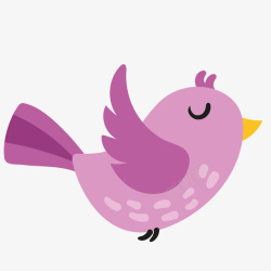 紫色嘴巴紫色创意小鸟元素矢量图高清图片