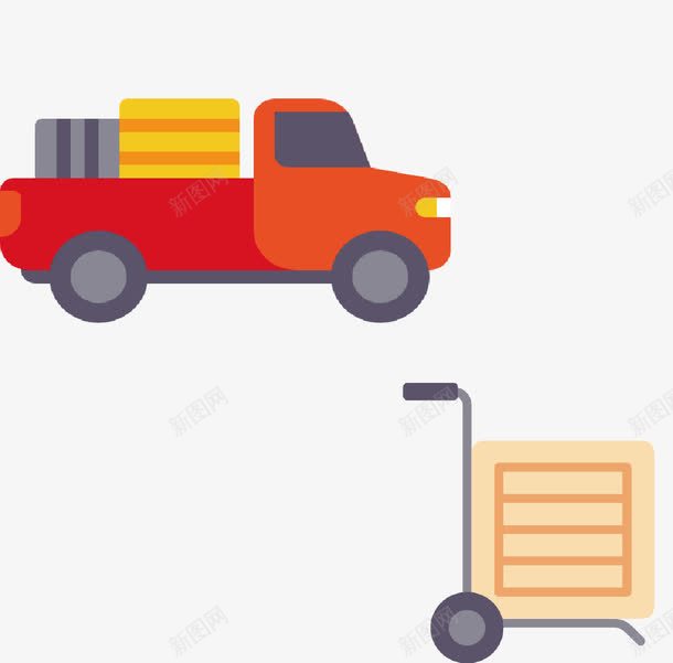 运货的卡车png免抠素材_新图网 https://ixintu.com 卡车 卡通 矢量素材 运货