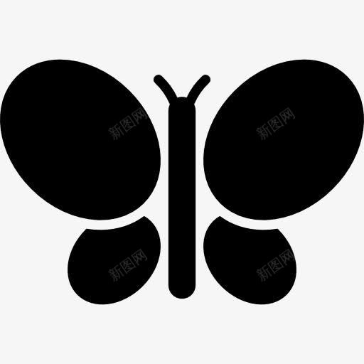 蝴蝶的黑色形状图标png_新图网 https://ixintu.com 俯视图 动物 形状 指出图标 蝴蝶 黑色