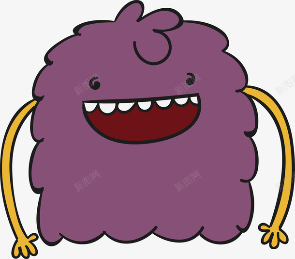 可爱紫色小怪物矢量图ai免抠素材_新图网 https://ixintu.com 创意 动物 卡通小动物 可爱 小动物 怪兽 毛球小动物 紫色小怪物 表情 矢量图