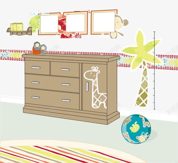 卡通手绘家居家具柜子相框png免抠素材_新图网 https://ixintu.com 卡通的家具 彩色的柜子 彩色的相框 手绘的家居