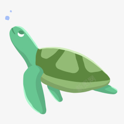 手绘世界海洋日乌龟矢量图素材