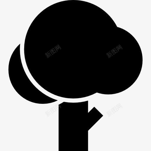 树的叶子形状的圆形图标png_新图网 https://ixintu.com 圆润 尖尖的图标 形状 性质 树 树叶 自然 黑色