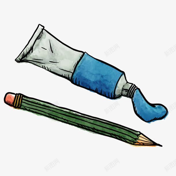 绘画学习工具png免抠素材_新图网 https://ixintu.com 书写 写字 染料 铅笔