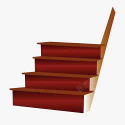 手绘木制楼梯素材