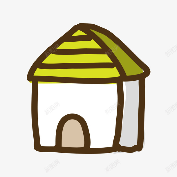 手绘的小房子png免抠素材_新图网 https://ixintu.com 小房子 房子 手绘 黄色屋顶