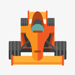 卡通手绘橙色F1赛车图矢量图素材
