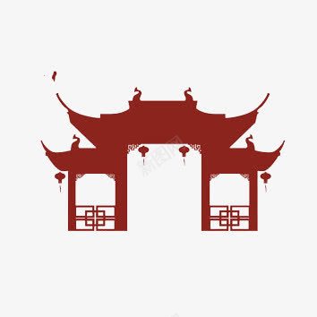 中国风png免抠素材_新图网 https://ixintu.com 灯笼 红色 门庭