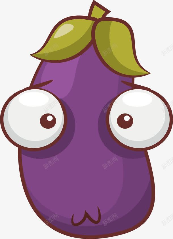委屈的紫色茄子png免抠素材_新图网 https://ixintu.com 卡通茄子 委屈茄子 矢量素材 紫茄子