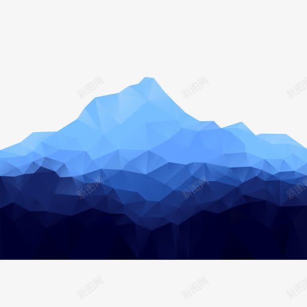 蓝色高山片png免抠素材_新图网 https://ixintu.com 扁平山 矢量素材 风景 高山