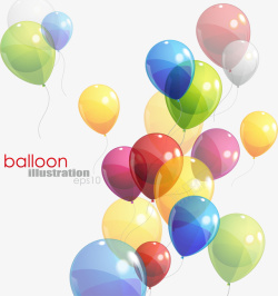 抽象炫彩气球矢量图素材