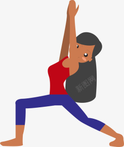 伸展身体伸展手臂瑜伽女孩矢量图高清图片