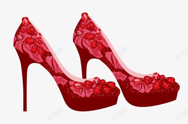 红色高跟鞋png免抠素材_新图网 https://ixintu.com 女鞋 恨天高 红色 红色高跟鞋矢量图 鞋子 高跟鞋