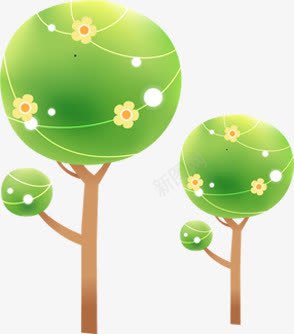 绿色花朵缠绕树木png免抠素材_新图网 https://ixintu.com 树木 绿色 缠绕 花朵