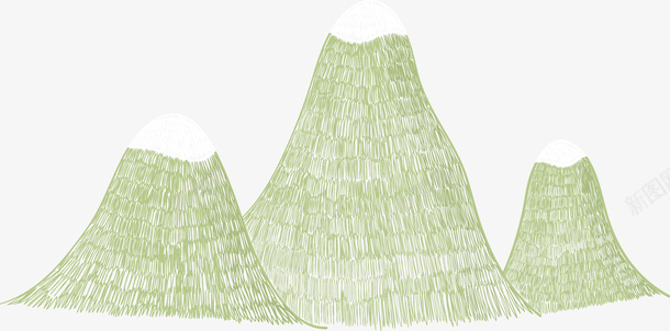绿色的山png免抠素材_新图网 https://ixintu.com png素材 三座山 山 绿色