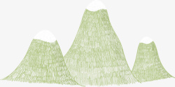 三座山绿色的山高清图片