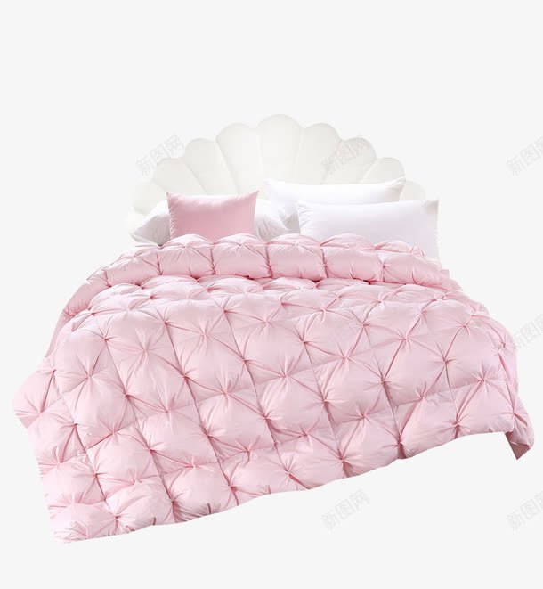 粉色双人厚实被子png免抠素材_新图网 https://ixintu.com 冬被 宣传海报 白色床头 被芯