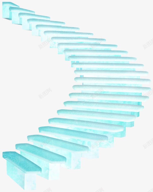 蓝色卡通手绘阶梯创意png免抠素材_新图网 https://ixintu.com 创意素材 图案 蓝色 阶梯