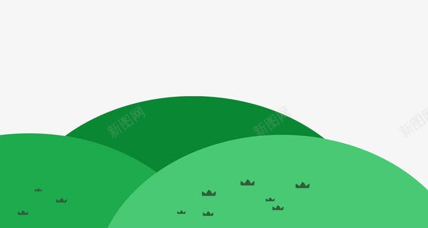 绿色卡通小山坡边框纹理png免抠素材_新图网 https://ixintu.com 免抠PNG 卡通 小山坡 绿色 边框纹理