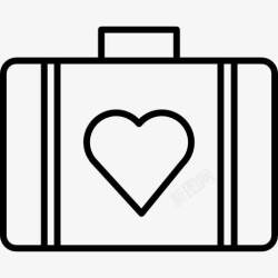 心袋手提箱黑例心脏形状图标高清图片