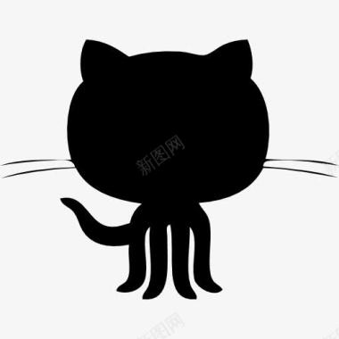 GitHub的标志的黑色形状图标图标