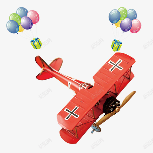 红色玩具飞机psd免抠素材_新图网 https://ixintu.com 玩具 红色 设计 飞机